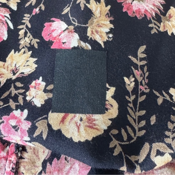 Vintage Cotton Ginny Floral Maxi Skirt Black Pink Midi Cottagecore Button Front - Picture 8 of 9